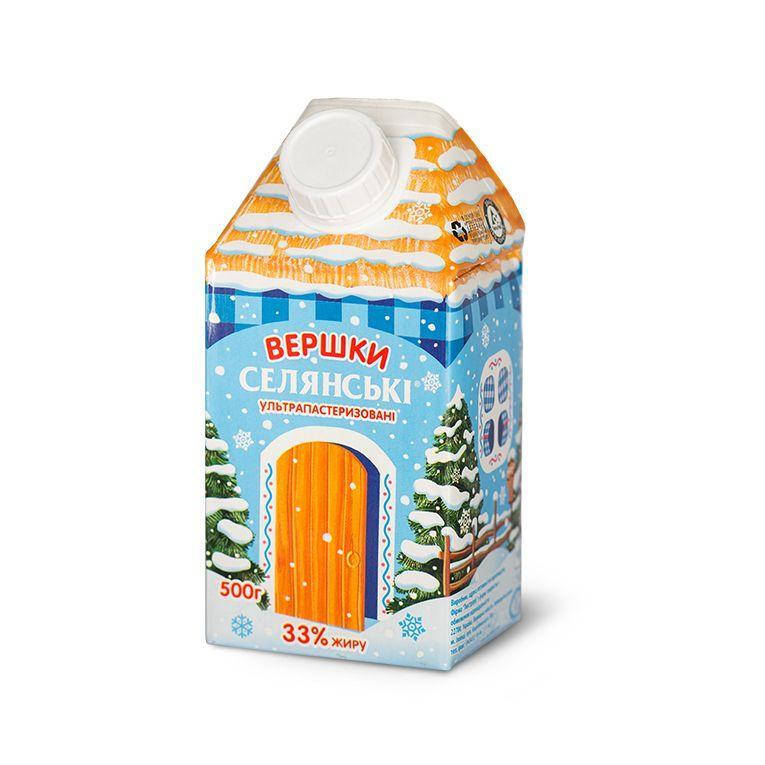 

СЛИВКИ Селянские 33% 0.5 кг
