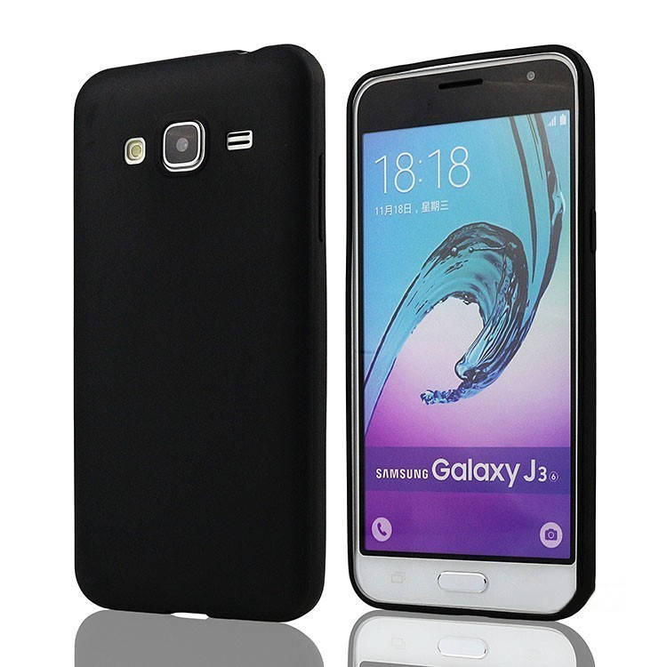 

Матовый чехол OneShot Samsung Galaxy J3 2016 (силиконовая накладка) (Самсунг Джей Джи 3 16), Черный