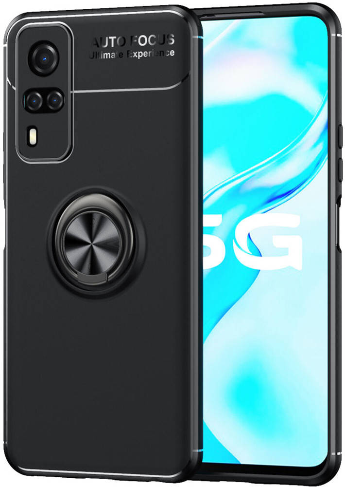 

Чехол с кольцом Vivo Y31 Autofocus (Виво У31), Черный