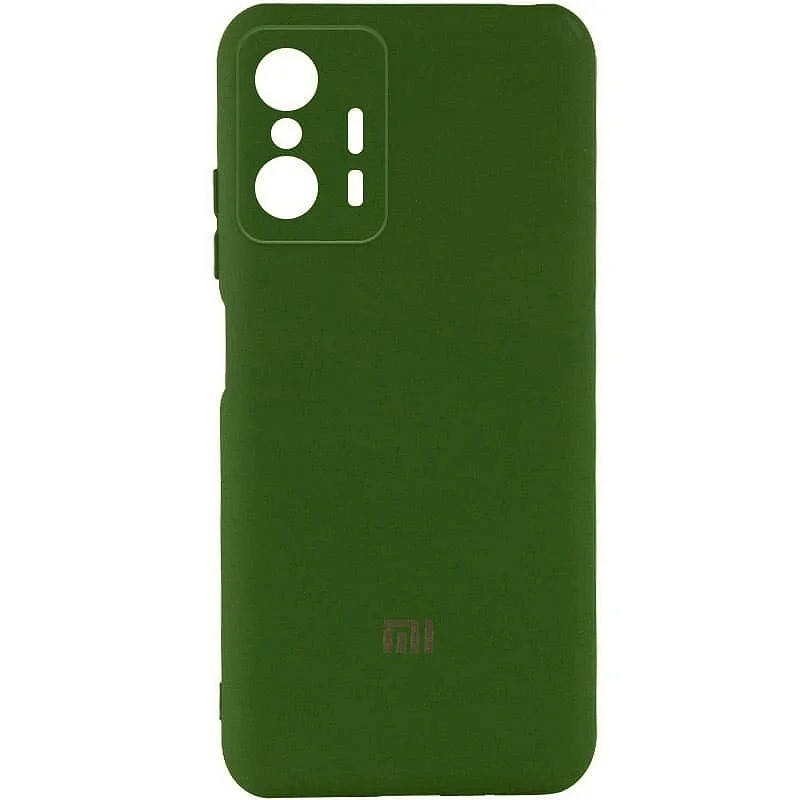 

Силиконовый чехол с микрофиброй для Xiaomi Mi 11t Pro зеленый матовый защита камеры, Зелёный