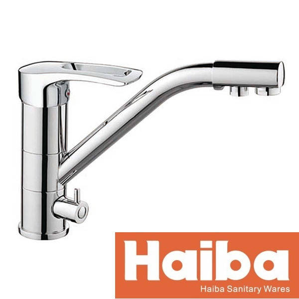 

Смеситель для кухни Haiba Hansberg 021 с выходом для питьевой воды, Металлик