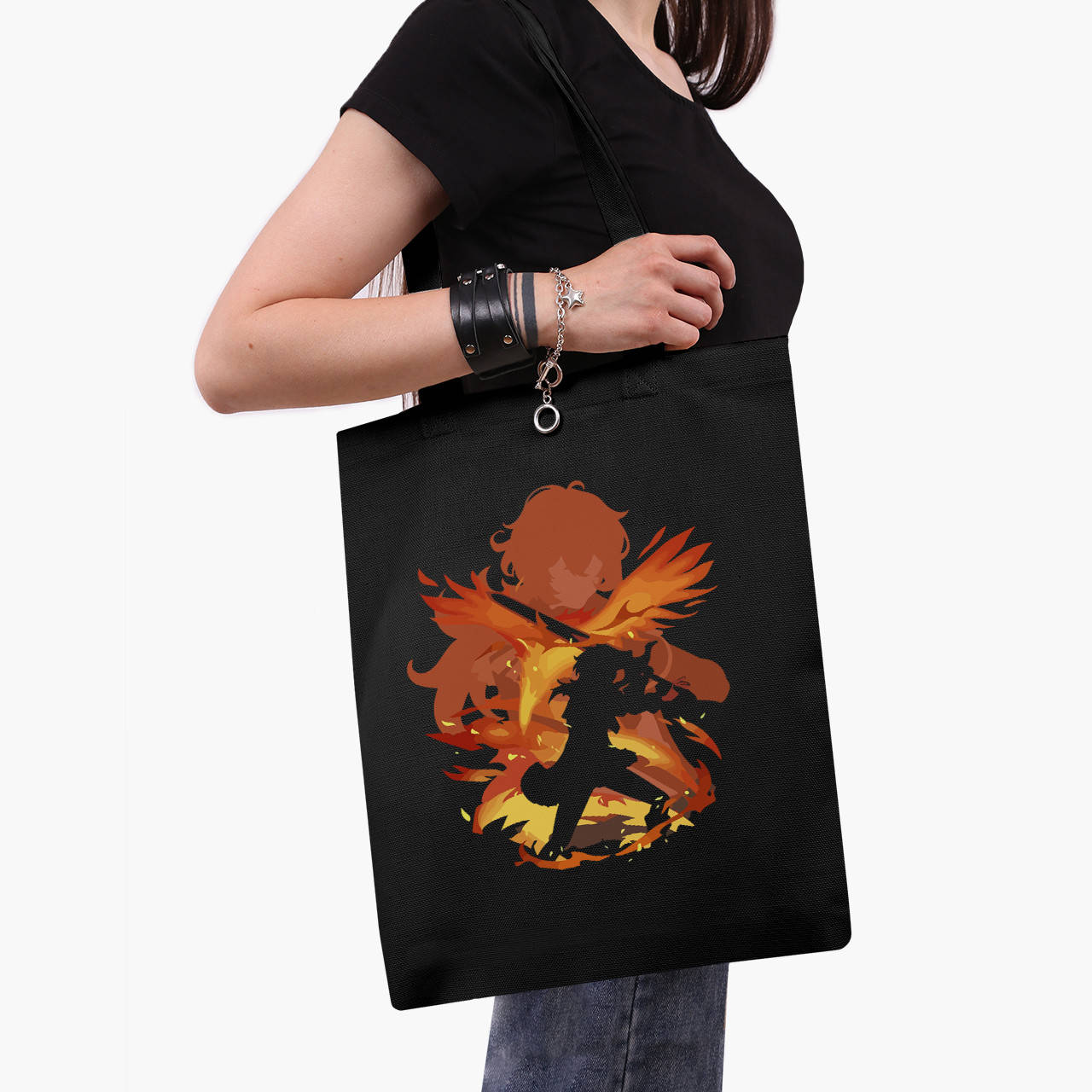 

Эко сумка Геншин Импакт Дилюк (Genshin Impact Diluc) (9227-3552-BK) черная классическая, Черный