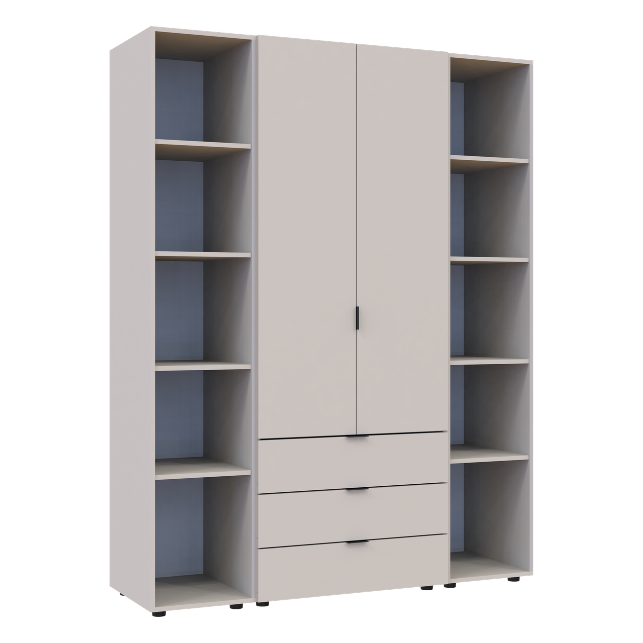 Розпашна Шафа для одягу Doros Гелар з 2 Етажерками Кашемір 2 ДСП 153.9х49.5х203.4 (80737644) 6