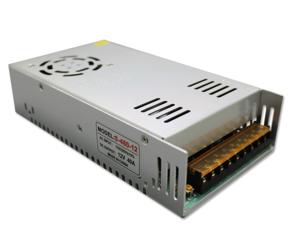 

Блок питания 12v 40a 480w, 12в 40а 480вт в перфорированном корпусе. Стандарт. Гарантия 1 год