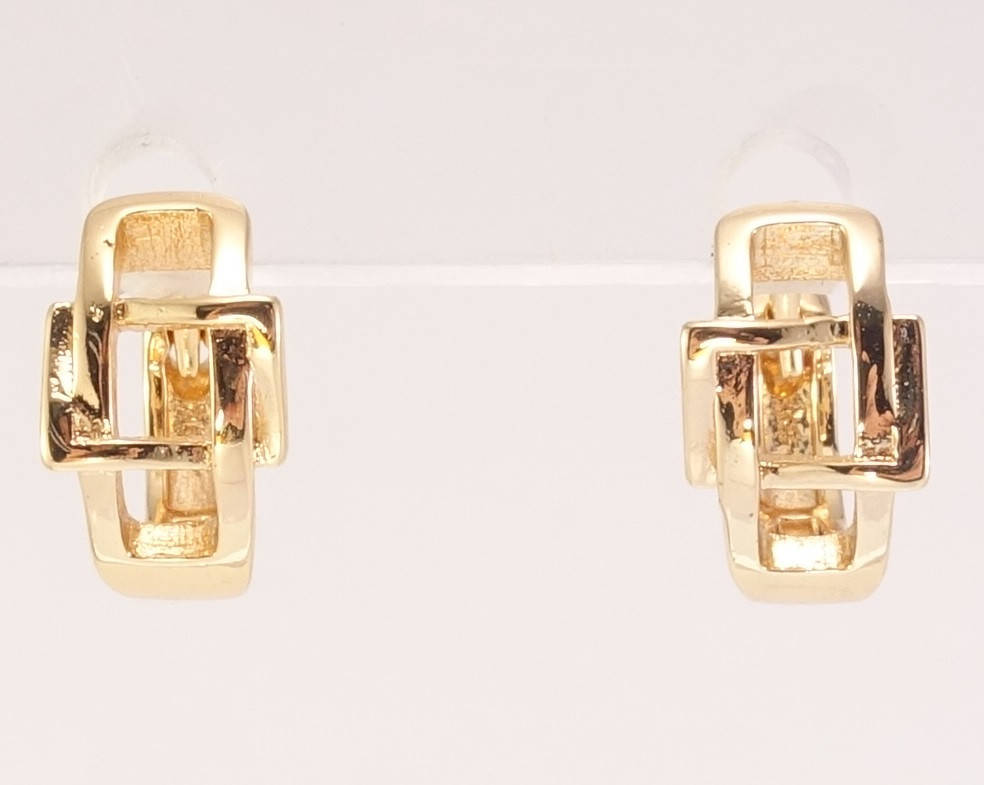 

Серьги Xuping M&L желтый оттенок колечки "Декоративные крестики"