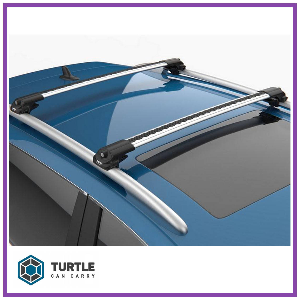 

Багажник на крышу Renault Megane 2004- на рейлинги серый Turtle