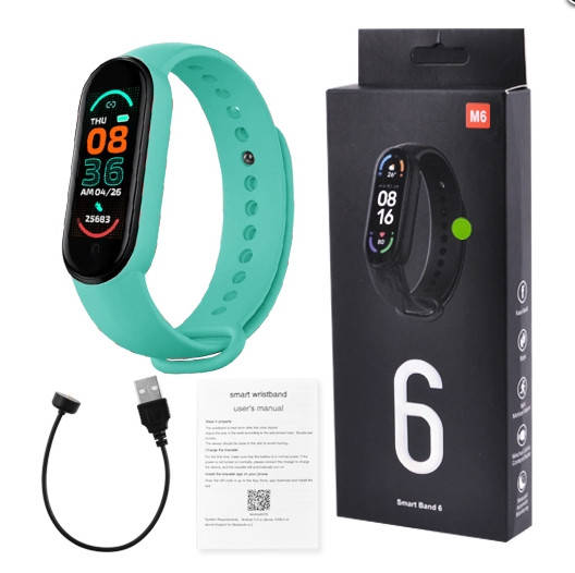 

Фитнес браслет Xiaomi Mi Smart Band 6 Умные часы M6 Бирюзовый