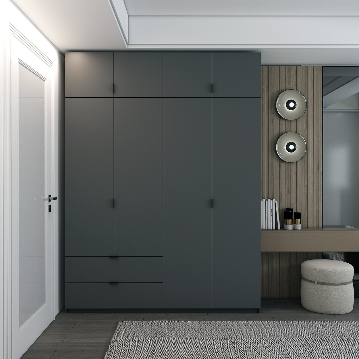 Розпашна Шафа для одягу Doros Лукас Графіт/Графіт 180х50х240 (80736288) 3