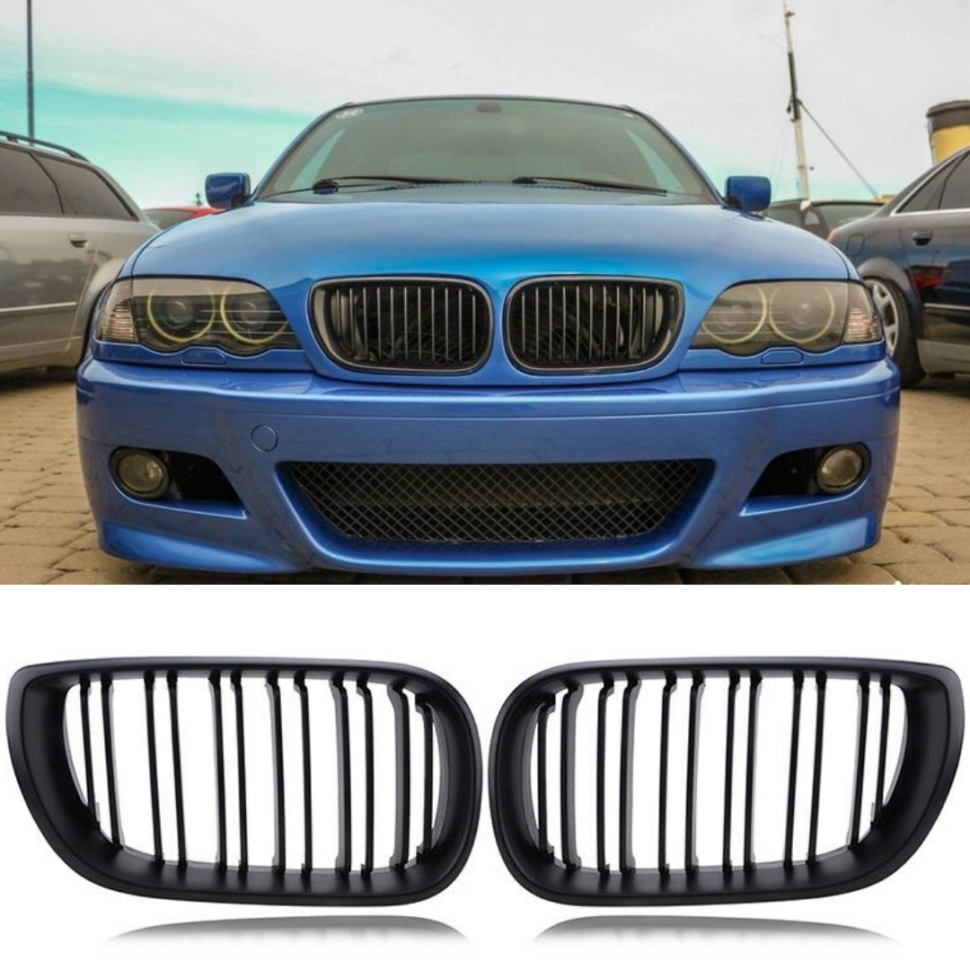 

Решетка радиатора BMW (БМВ) 3 series E46 LCI Матовая 2 ребра, Черный