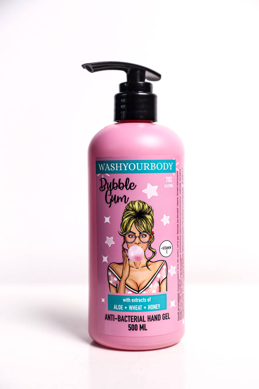 

Антибактериальный гель для рук Wash Your Body Bubble Gum жевательная резинка 500 мл