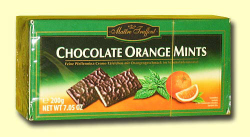 

Шоколад с апельсином и ментолом — Maitre Truffout — Chocolate Orange Mints, 200 г