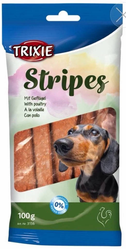 

Trixie TX-3156 Stripes 100 г для собак мелких пород и щенков из домашней птицы