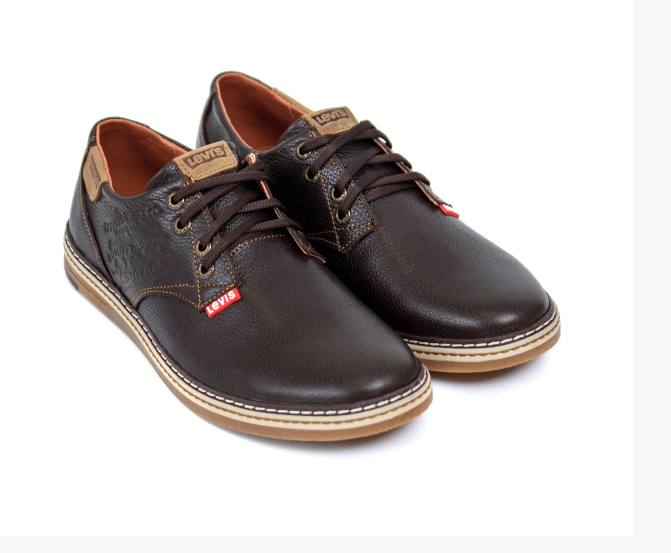 

Мужские кожаные туфли Levis Stage1 Chocolate коричневые, Коричневый