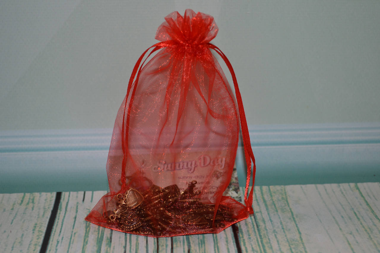 

Мешочек из органзы, 16х11см, цвет-красный
