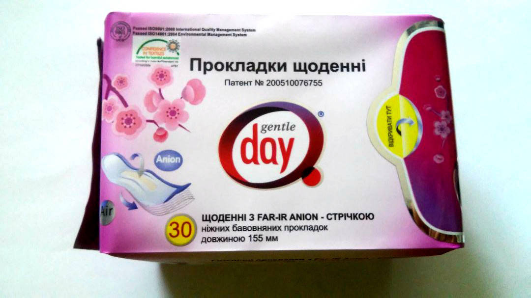 

Анионовые ежедневные гигиенические экопрокладки Gentle Day FAR-IR ANION 30 шт./уп.