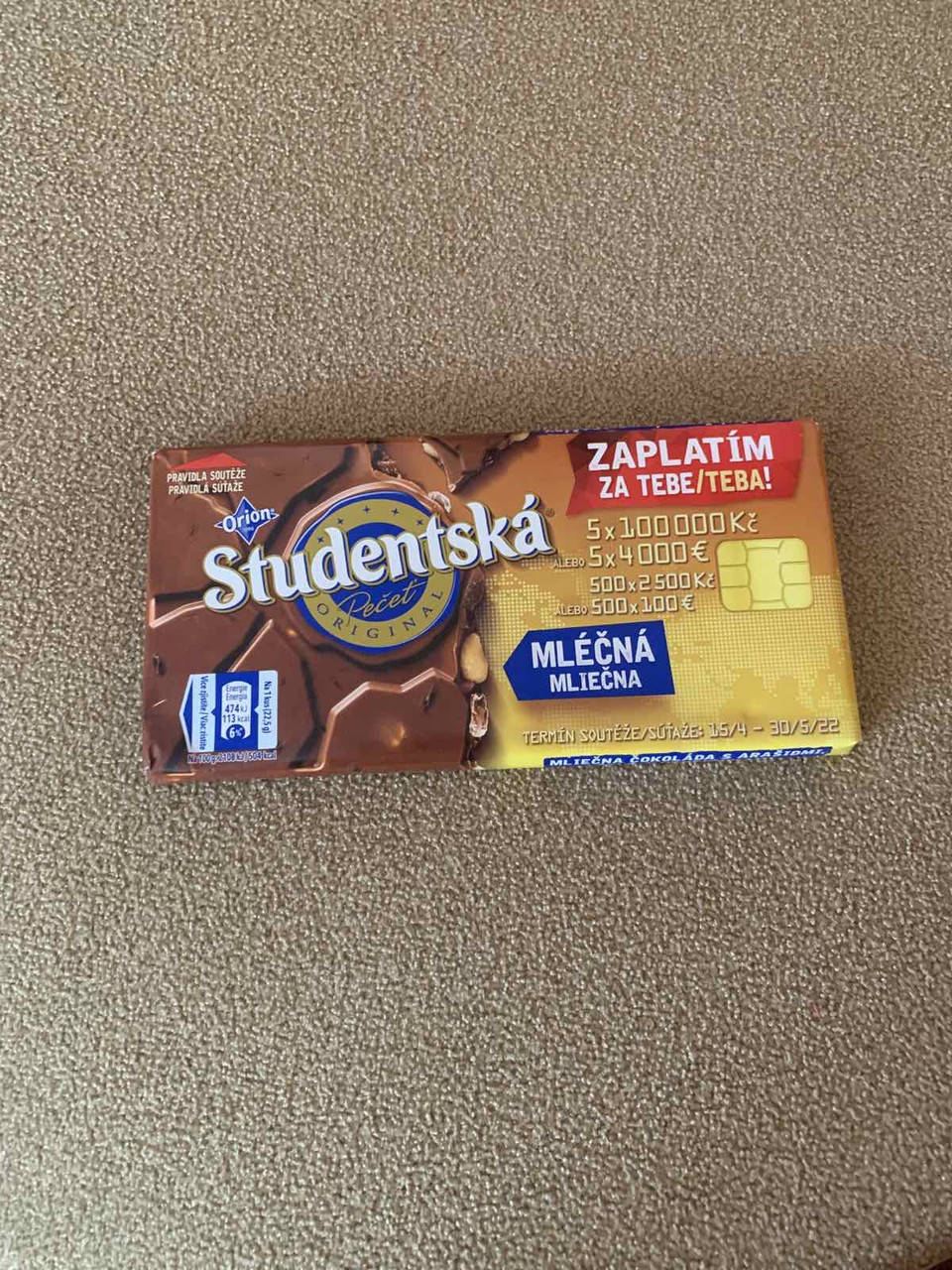 

Молочный шоколад с изюмом и арахисом Studentska Mleczna 180 г