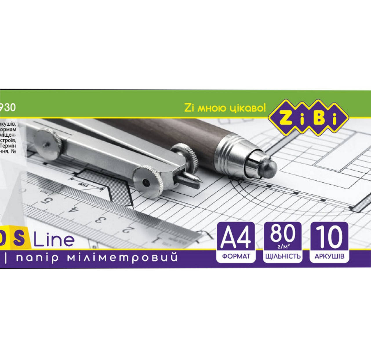 

Папір міліметровий, А4, 80г/м2, блакитна (10арк.), KIDS Line