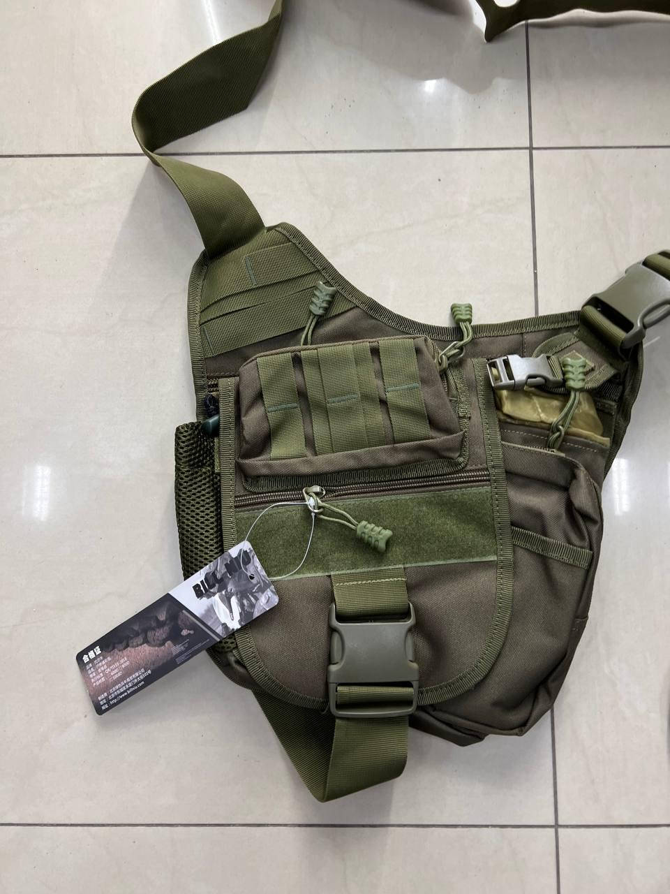 

Тактическая сумка через плечо, военная нагрудная сумка для вещей, цвет Хаки