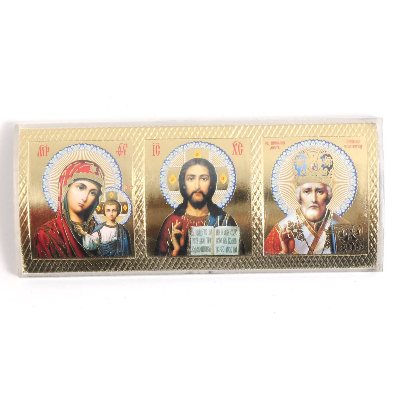 

Икона выпуклая троица на скотче большая