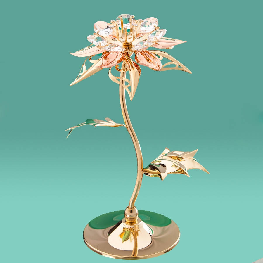 

Фигурка Crystocraft со стразами Swarovski Цветок 17 см 10308-001, Золотистый