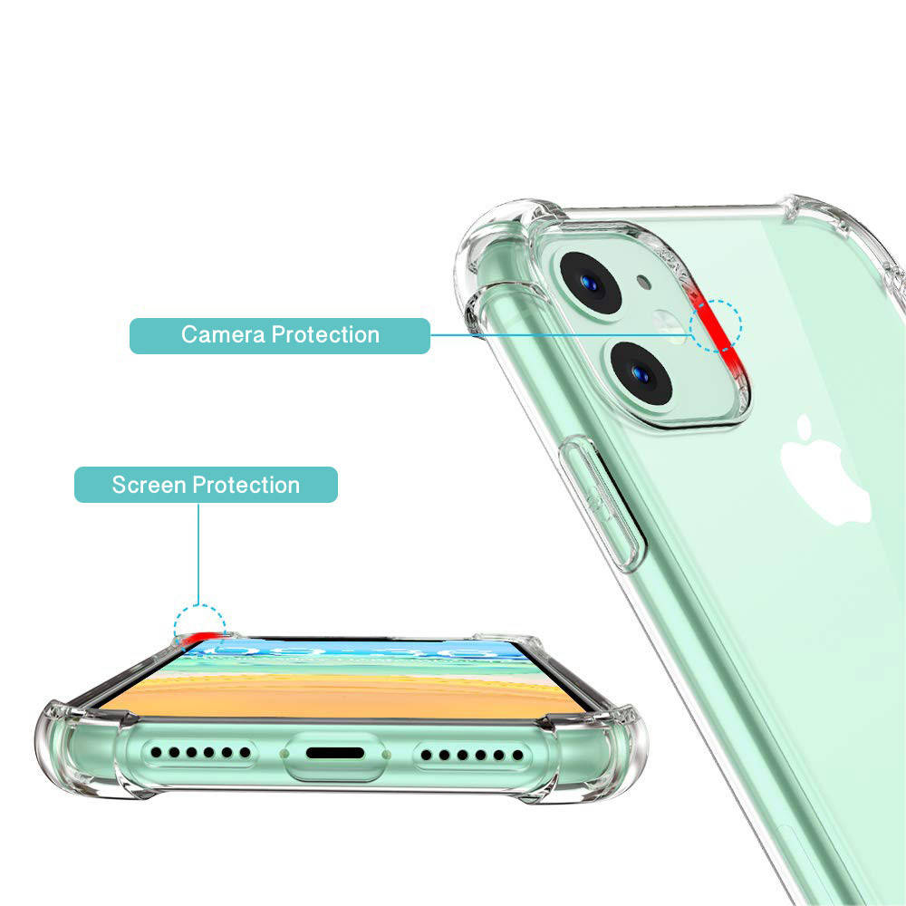 

Противоударный прозрачный силиконовый чехол для iPhone 11 усиленные углы