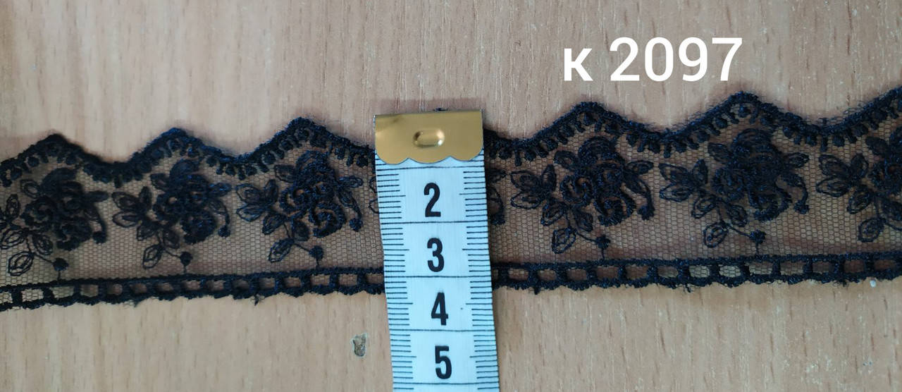 

Кружево черное на сетке ширина 3.5 см, Черный