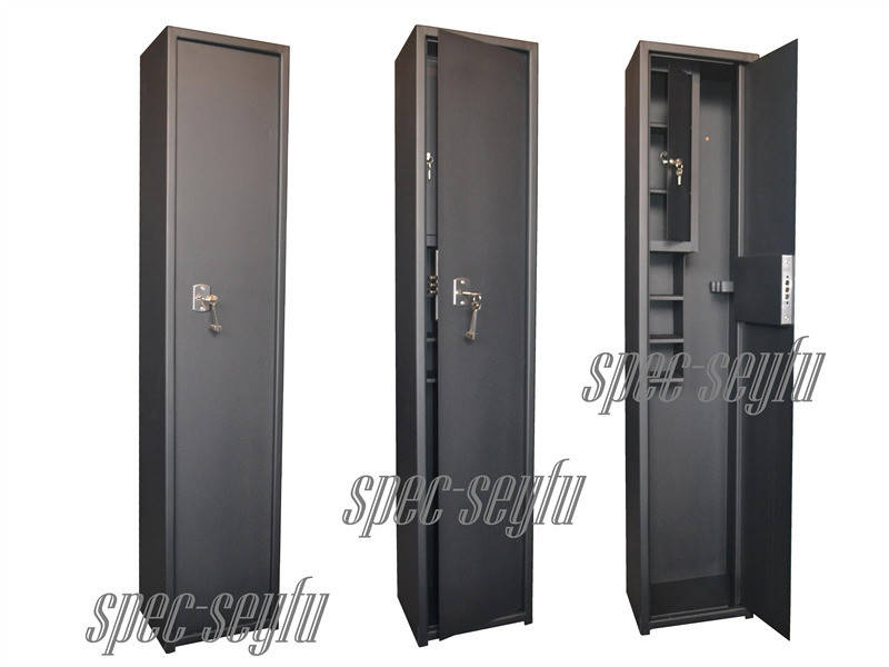 

Сейф оружейный для двух ружей с большой кассой и полочками "Днепр-сейф" СО 140/2К47+3п, Черный