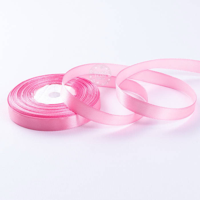 

Лента сатиновая 12 мм тёмно-розового цвета, бобина 23 м, Розовый