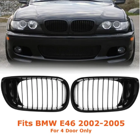

Решетки радиатора ноздри для BMW E46 бмв е46 седан универсал рестайлинг, Черный