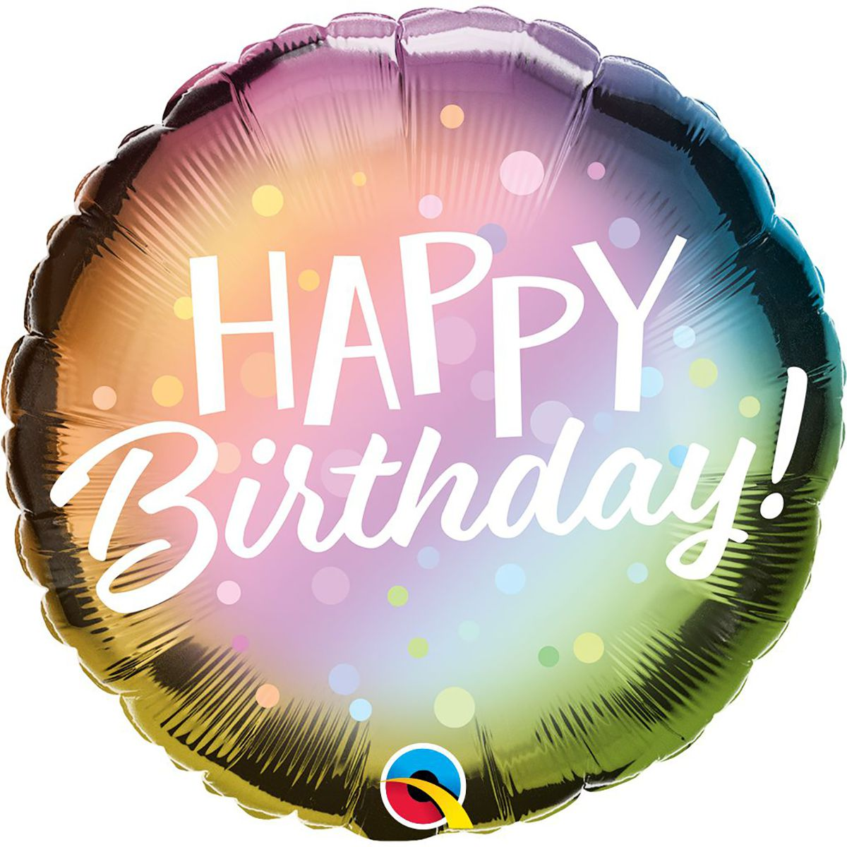 

Фольгированный шарик Qualatex 18" Круг Happy birthday Омбре пузыри, Разные цвета