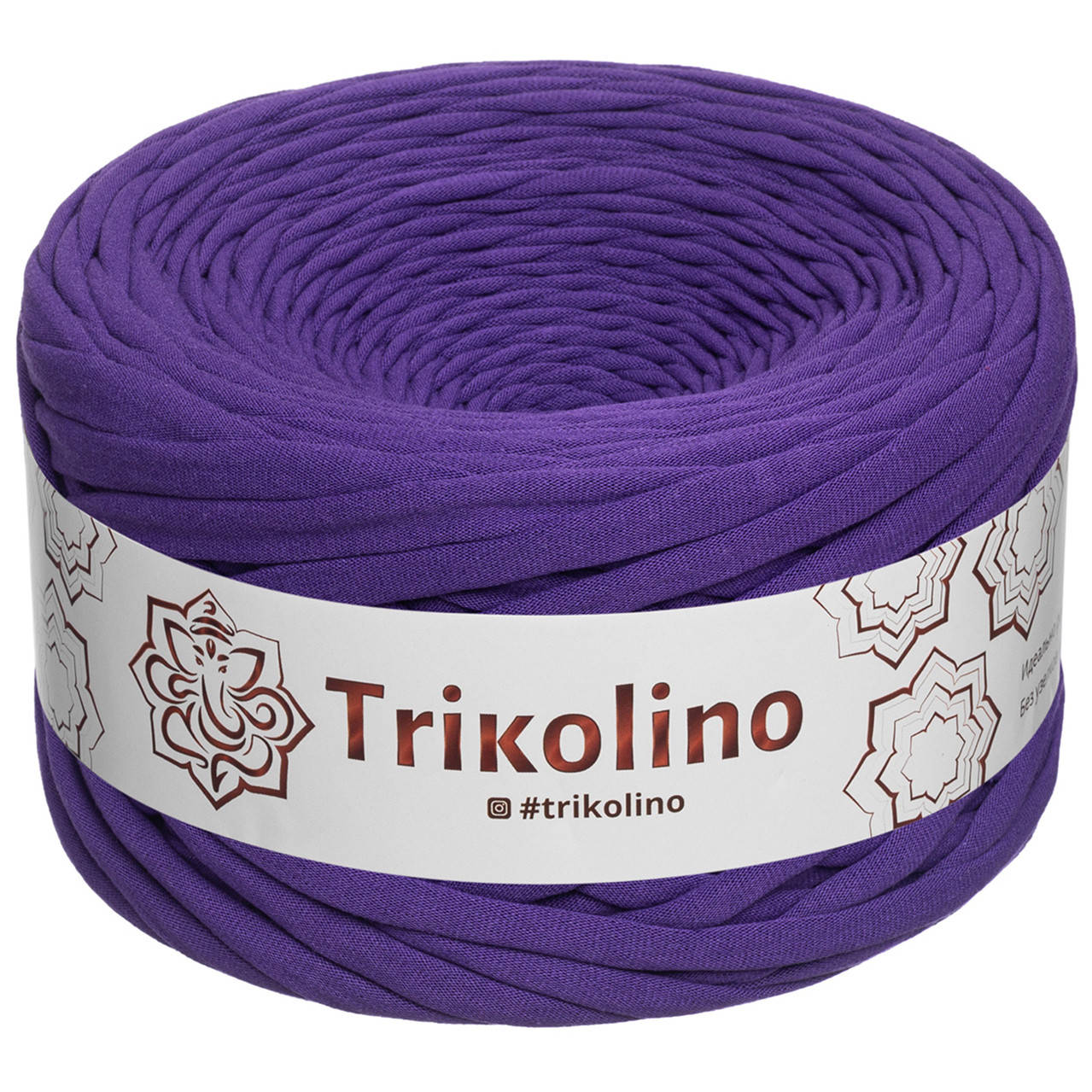 

Трикотажна пряжа Trikolino, ширина нитки 7-9 мм., довжина мотка 100 м., Темно-ліловий