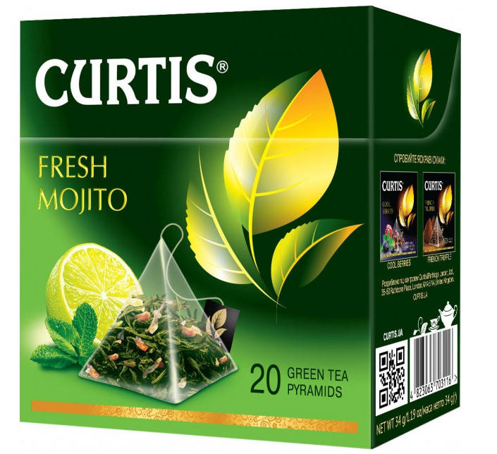 

Чай Curtis зеленый в пирамидках с мохито 20 шт.
