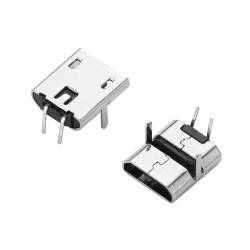 

Гнездо Micro USB B 2pin в плату горизонтальное без юбки