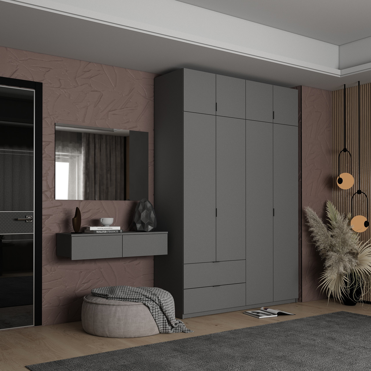 Комплект меблів Doros Левія + дзеркало Графіт 100х32х100 (42005236) 3