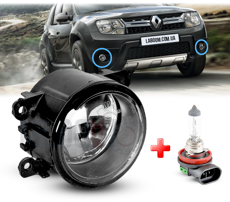 

Противотуманная фара для Renault Duster 2010-2018 в комплекте с лампочкой