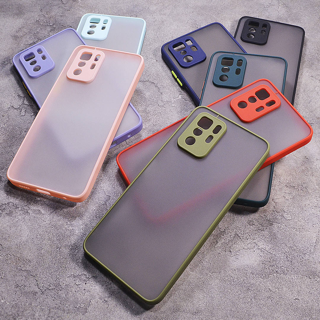 

Пластиковый чехол с цветными боками и защитой на камеру Xiaomi Poco X3 GT