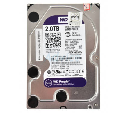

Жёсткий диск 2Tb WD20PURX (партнёр Hikvision)