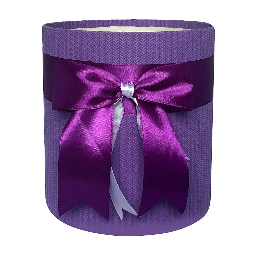 

#206 Коробка флористическая 16х16см подарочная для цветов тубус без крышки с бантом