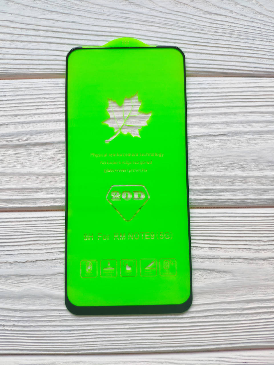 

Защитное стекло 20D для Xiaomi Redmi Note 9 Glue Черное, Черный