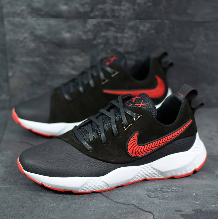 

Мужские кожаные кроссовки весна/осень (натуральная кожа) чёрные. Размер: 40, 41, 42, 43, 44, 45, Черный