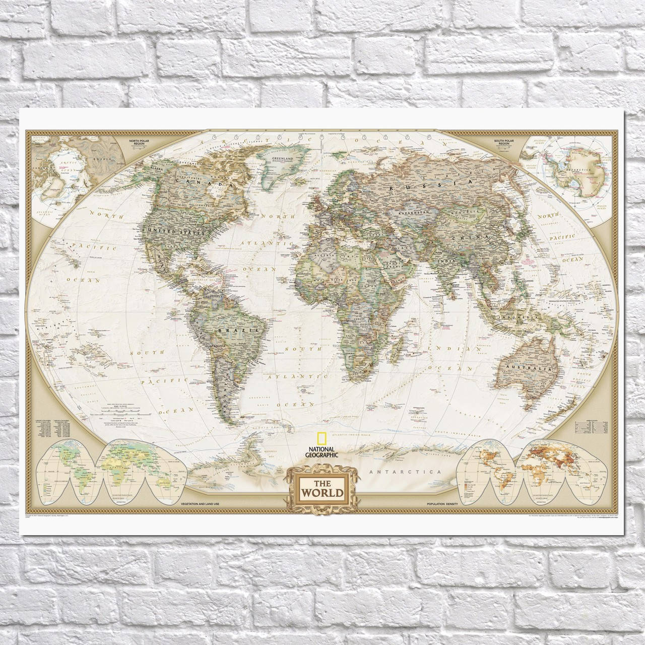 

Плакат "Карта мира (англ), World Map" (артикул 1208) 60, Матовая, 85