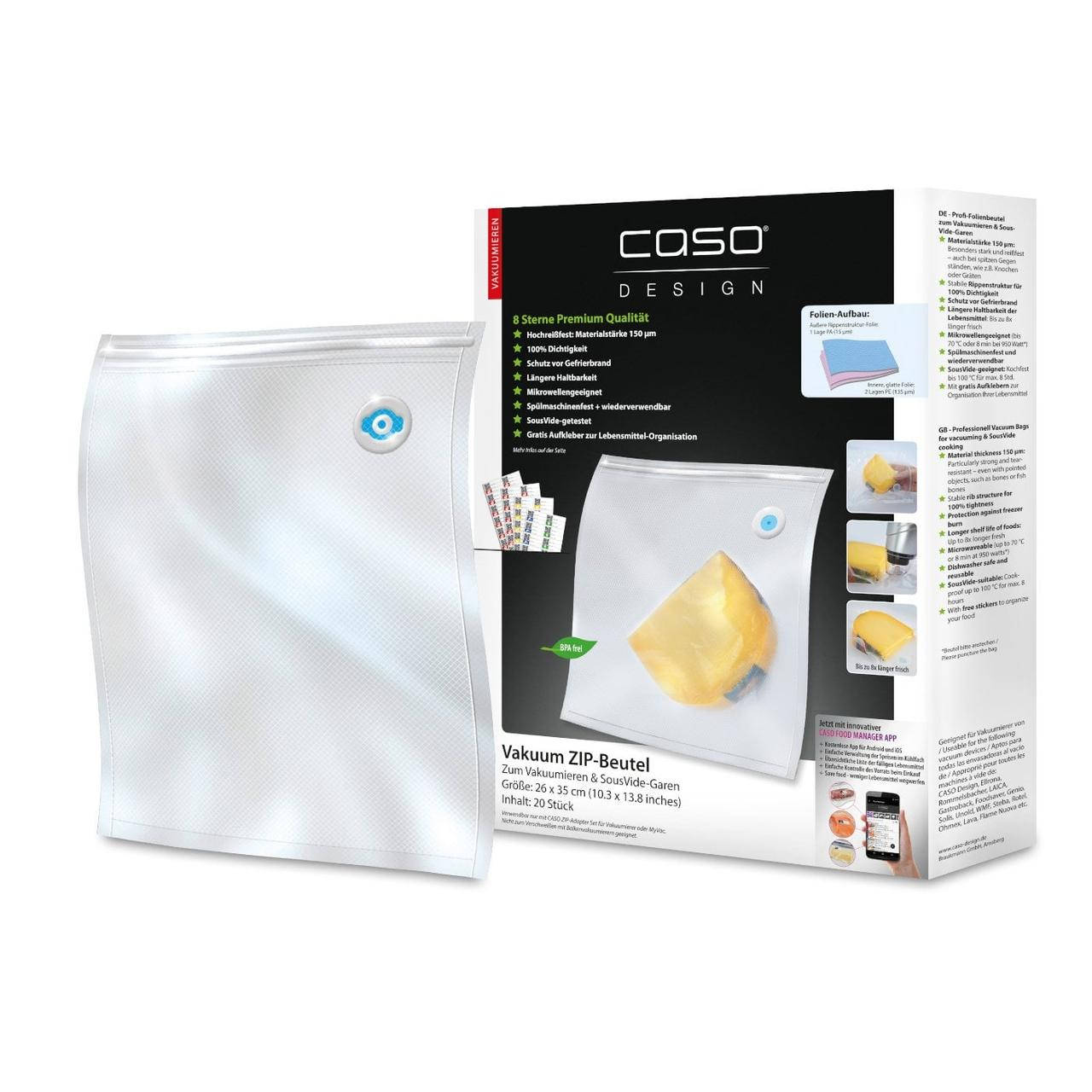 

Вакуумные ZIP-пакеты CASO 26x35 см, 20 шт.
