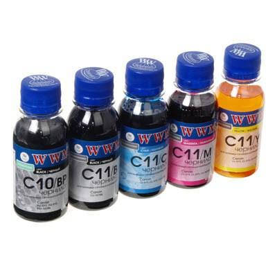 

Набір чорнил WWM C10/11SET5-2 C10/11SET5-2 C/M/Y/BK (5x100 ml)