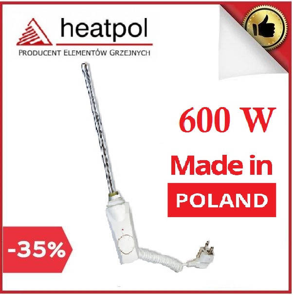 

Тэн Heatpol GTN 600W с термостатом для полотенцесушителей (белый)