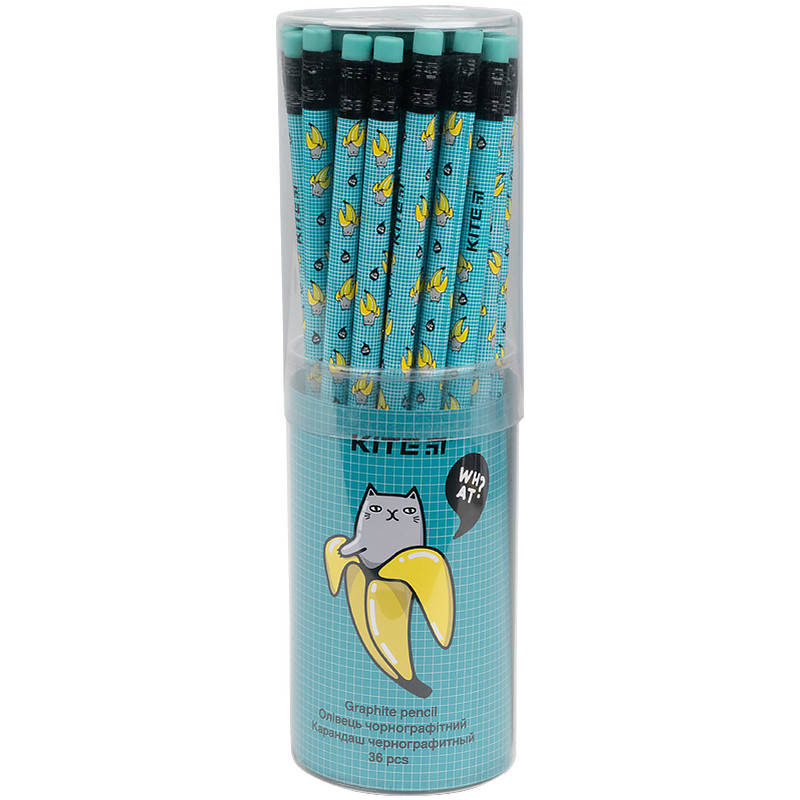 

Олівець графітний з гумкою Bananas, 36шт., туба