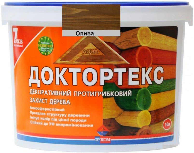 

Лазурь-лак для древесины ИРКОМ ДОКТОРТЕКС ИР-013 антисептический олива 10л
