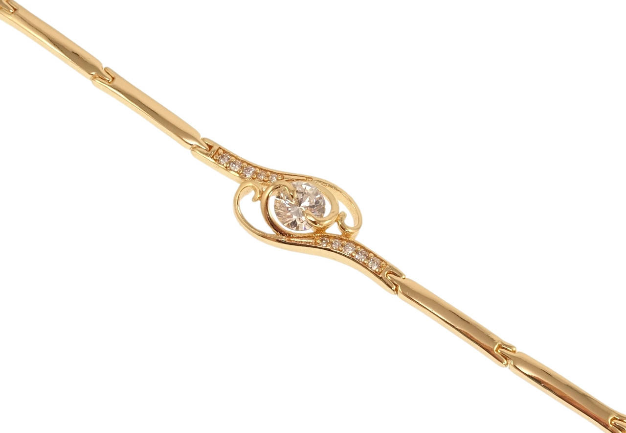 

Браслет Xuping M&L желтый оттенок "Идеал" длинна с доп.звеном 17.5,19.5см х 2-9мм