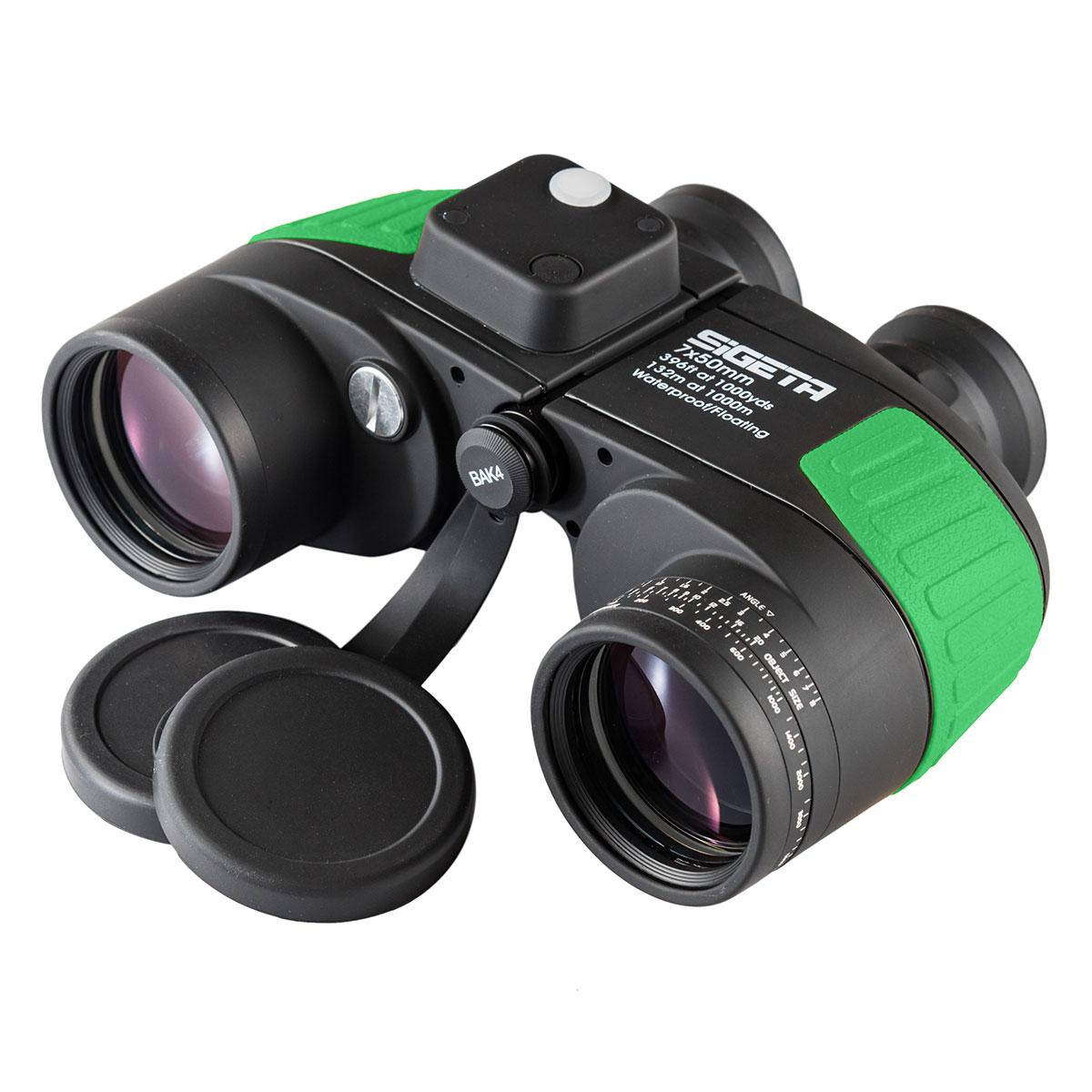 

Бинокль SIGETA Admiral 7x50 Green floating/compass/reticle морской, Зелёный