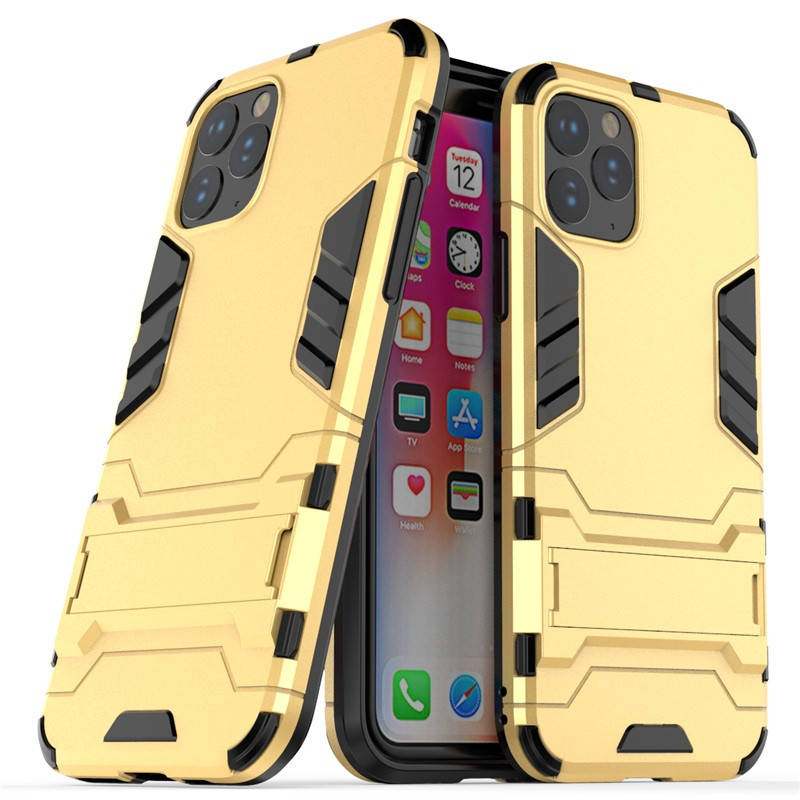 

PC + TPU чехол Metal armor на iPhone 11 (на айфон 11) золтистый