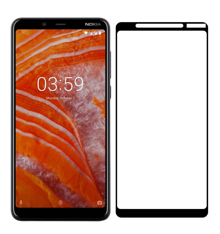 

Защитное стекло 5D для Nokia 3.1 Plus/X3, Черный